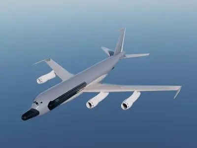 RC-135S Style Military Jet - Custom 1950s Transport Low-poly 3D model