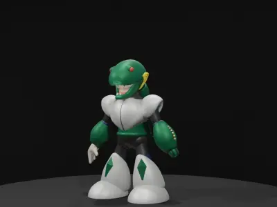 Snakeman robot Low-poly 3D model