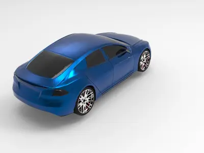 Tesla Model Y 2022 Low Poly 3D Racing and Standard Car Free 3D model