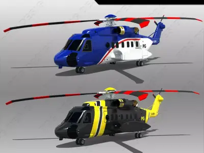 Sikorsky S-92 Low-poly 3D model