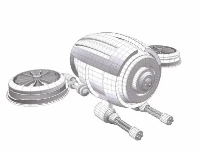 Space Drone SciFi Low-poly 3D model