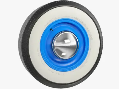 Retro Car Wheel V2 3D model