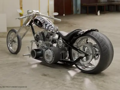 Street Chopper - Skull Theme 3D model