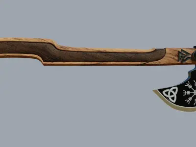 Viking ax high poly 3d model PBR 3D model
