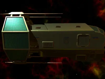Spaceship Patriot Type 2 Green Low-poly 3D model