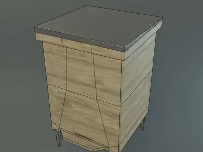 3D hive model Low-poly beehive side table Low-poly 3D model
