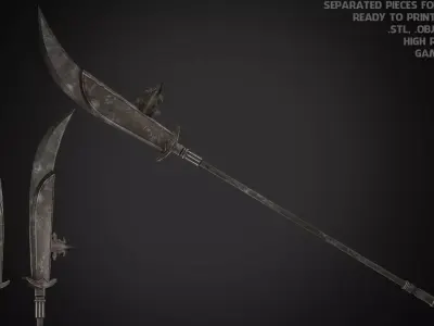Dark Souls Black Knight Halberd for Cosplay 3D print model