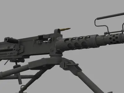 M2 Browning Low-poly 3D model