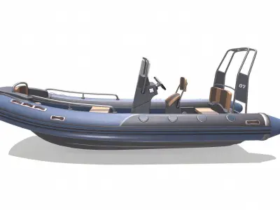 Rigid Inflatable Boat RHIB Low-poly PBR Low-poly 3D model