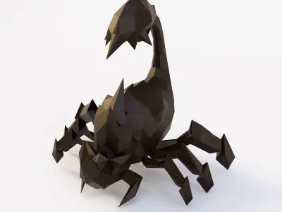 Scorpion 3d model made from polygons Low-poly 3D model