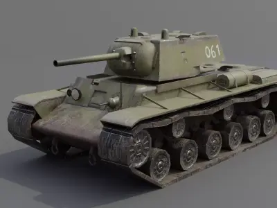 KV-1 ZiS-5 Heavy Tank Low-poly 3D model