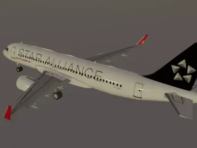 Star Alliance airbus a320neo low poly 3D Model  Low-poly 3D model