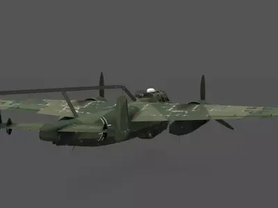 Dornier Do 217 E-4 German WWII Bomber 3D Model  Low-poly 3D model