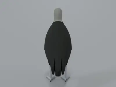 Low poly Cartoon Black Vulture Low-poly 3D model
