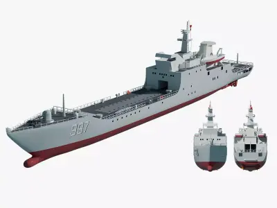 3D 072a large landing ship PLA Navy model 3D model