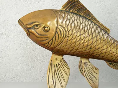 Midcentury Solid Brass Koi Fish 3D model