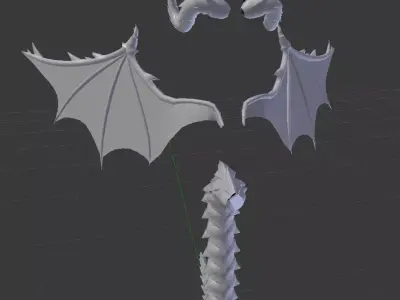 Dragon parts Low-poly 3D model