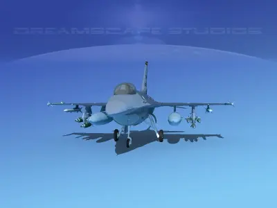 Gen Dyn F-16A Falcon V10 USAF 3D model