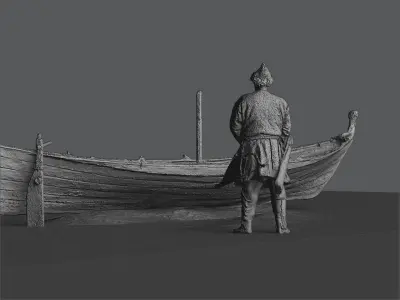 Wiking ship FREA Low-poly 3D model