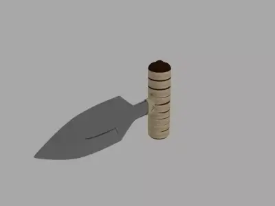 Grip Hunting Knife Low-poly 3D model