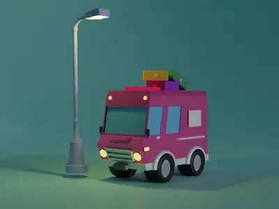 Travelling Car Low-poly 3D model