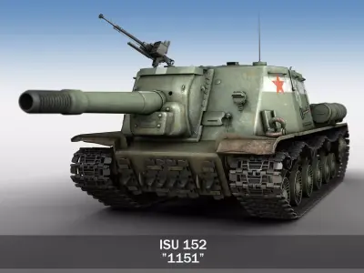 ISU-152 - 1151 -Soviet heavy self-propelled gun 3D model