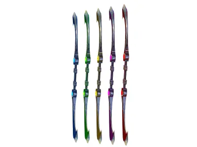 a set of cutting weapons - spear Low-poly 3D model