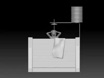 MILITARY girlfriend TAKE A SHOWER 3D print model