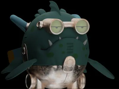 Piranha Prototype The Cybernetic Swim Low-poly 3D model