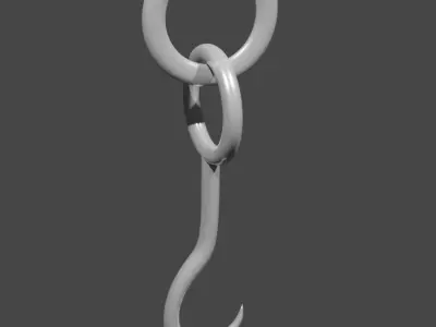 A Metallic Hook 3D model