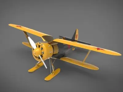 Polikarpov I-153 Aircraft  3D model