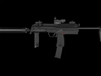 HK MP7A1 Low-poly 3D model
