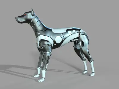 Robot Dog Doberman 3D model