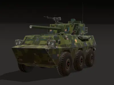 PLL- 05 Self-Propelled Gun-Mortar Low-poly 3D model