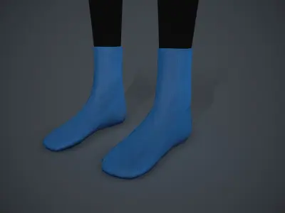 Blue Socks Style 4 Low-poly 3D model