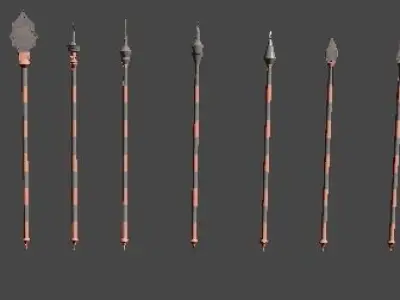 Ork weapons collection  Low-poly 3D model