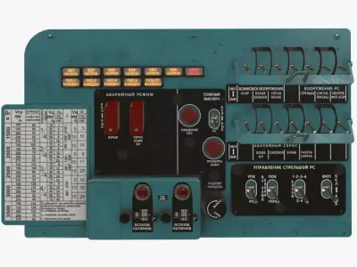 Mi-8MT Mi-17MT Left Circuit Breaker Console Russian Low-poly 3D model