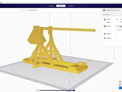 Trebuchet launcher 3D print model