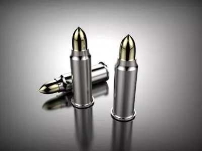 Bullets three gold Free 3D model