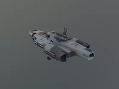 destroyed spaceship 3D model purchase