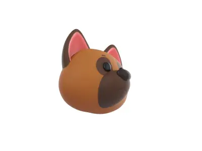 Prop137 German Shepherd Dog Head 3D model