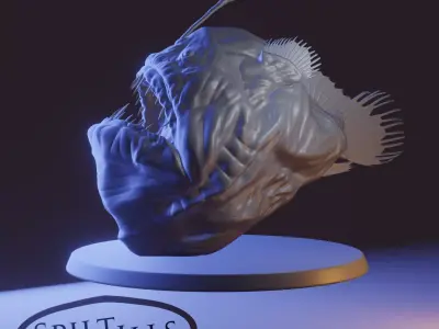 Angler Fish - 3D Sculpted Miniature Free 3D print model
