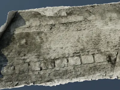 scanminicobble01 close up of cobblestone street 3D model