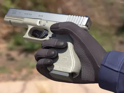 Olive Glock 17 with Magazine 3D model