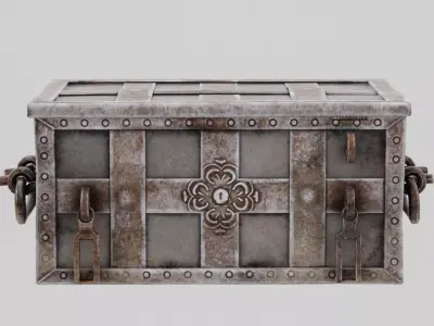 Closed Treasure Chest Low-poly 3D model