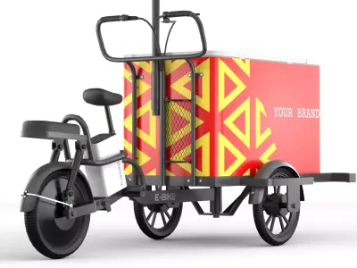 Coffee Cart E-Bike Low-poly 3D model