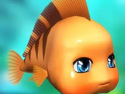 3DRT - Cute fish  Low-poly 3D model