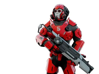 CYBORG SOLDIER RX-900 Rigged for Unreal Engine - Unity - MIXAMO 3D model