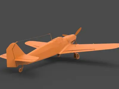 BF109G wwii fighter plane 3D print model