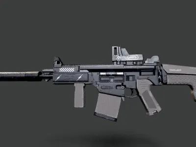 Assault rifle Free low-poly 3D model